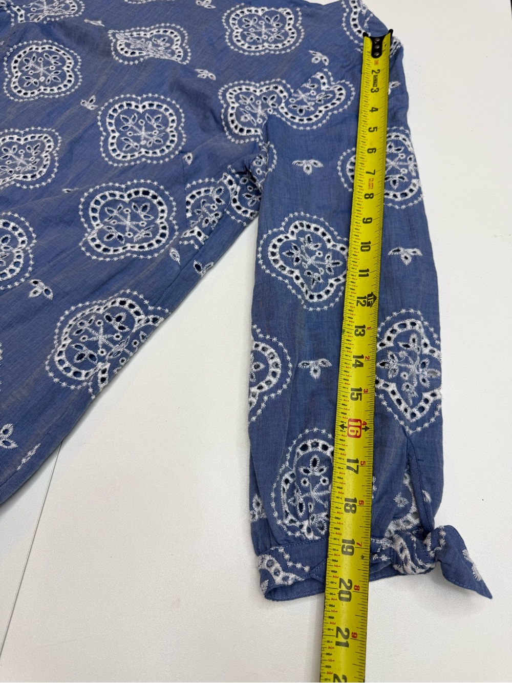 Talbots Blue Eyelet Embroidered Shift Dress size 10P - Picture 8 of 12